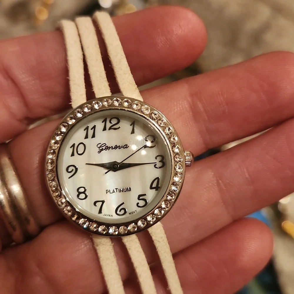 Geneva Platinum wrap bracelet watch